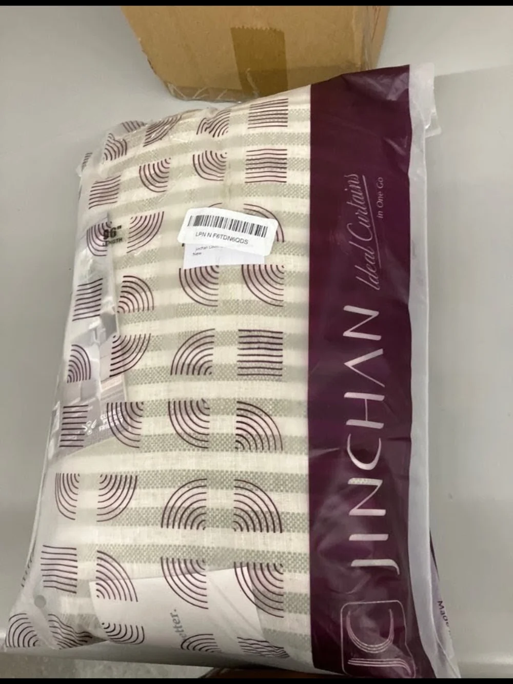 jinchan Linen Curtains 96 inch Sage Green Stripe on Beige Grommet 2 Panels